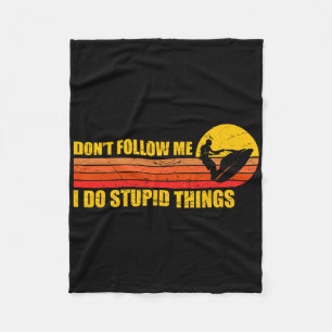 Funny Retro Jet Ski Jetski Jet Skier Vintage  Fleece Blanket