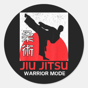 Funny Retro Jiu Jitsu For Men Women Brazilian Jiu Classic Round Sticker