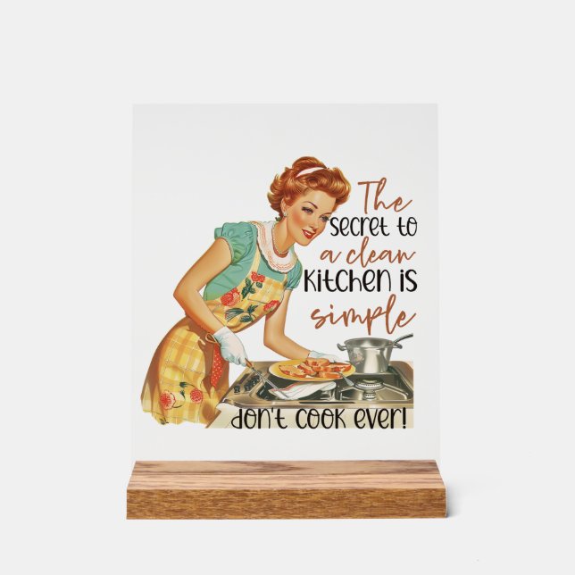 Funny retro lady word art  acrylic sign (Front)
