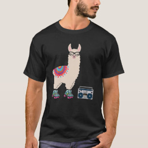 Funny Retro Llama Roller Skate Derby 70S 80S Cute T-Shirt