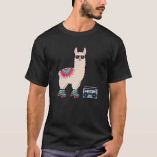 Funny Retro Llama Roller Skate Derby 70S 80S Vacat T-Shirt