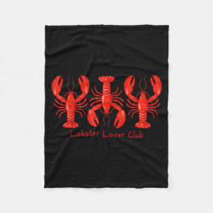 Funny Retro Lobster Lover Club Funny Fleece Blanket