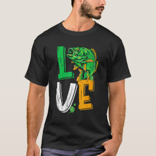 Funny Retro Love Fishing Fisherman St Patricks Day T-Shirt