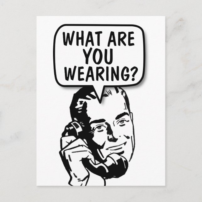 FUNNY RETRO MAN 'TALKING DIRTY" POSTCARD (Front)