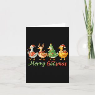 Funny Retro Merry Goosemas Christmas Silly Goose X Card