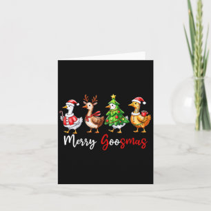 Funny Retro Merry Goosemas Christmas Silly Goose X Card