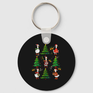 Funny Retro Merry Goosemas Christmas Silly Goose X Key Ring