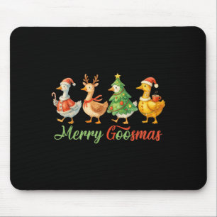 Funny Retro Merry Goosemas Christmas Silly Goose X Mouse Pad