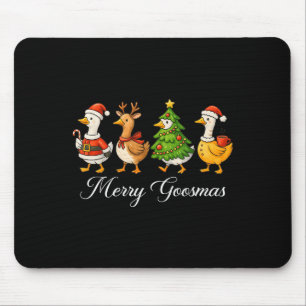 Funny Retro Merry Goosemas Christmas Silly Goose X Mouse Pad