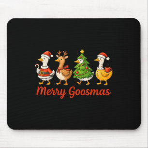 Funny Retro Merry Goosemas Christmas Silly Goose X Mouse Pad