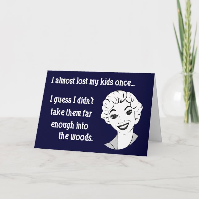 Funny Retro Mum Greeting Card (Front)