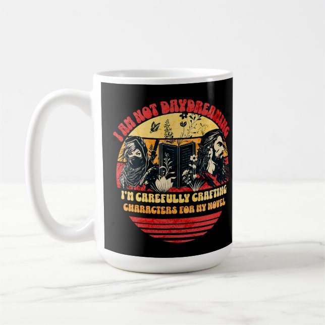 Funny Retro Not Daydreaming Author Coffee Mug (Left)