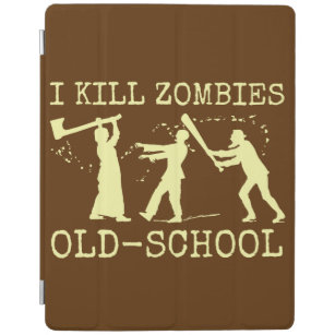 Funny Retro Old School Zombie Killer Hunter iPad Cover
