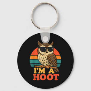 Funny Retro Owl Im A Hoot Vintage Animal Key Ring