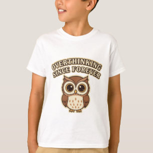 Funny Retro Owl Thinking Kids T-Shirt