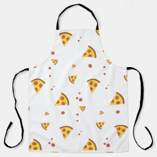 Funny Retro Pepperoni Pizza Minimalist Pattern Apron