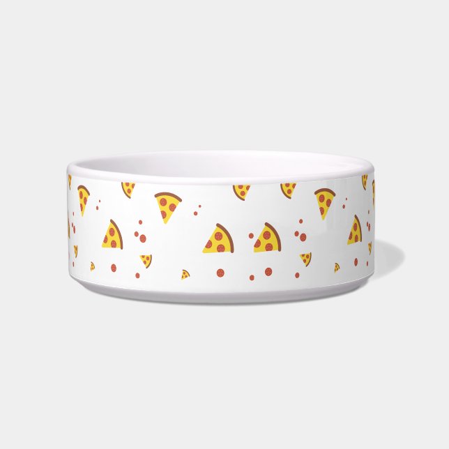Funny Retro Pepperoni Pizza Minimalist Pattern Bowl (Front)