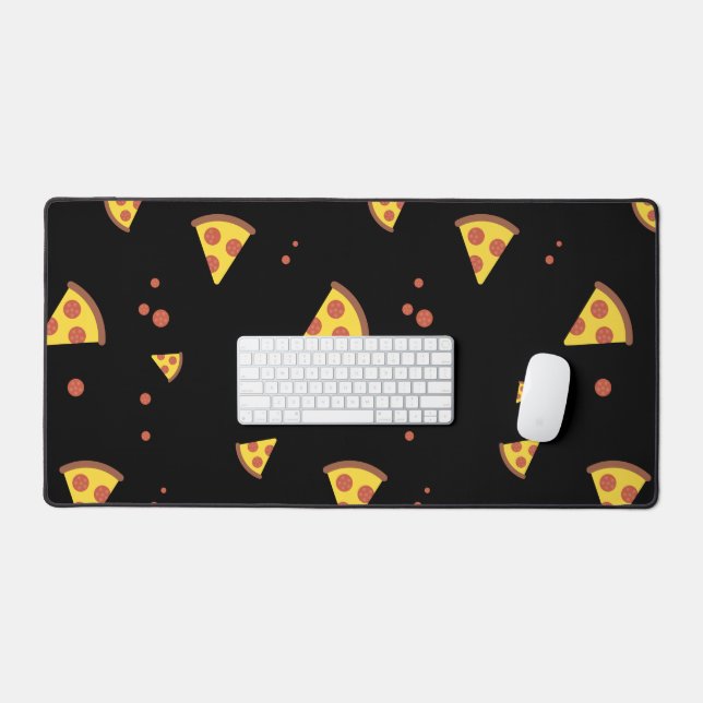 Funny Retro Pepperoni Pizza Minimalist Pattern Desk Mat (Keyboard & Mouse)