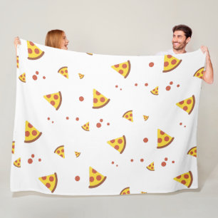 Funny Retro Pepperoni Pizza Minimalist Pattern Fleece Blanket