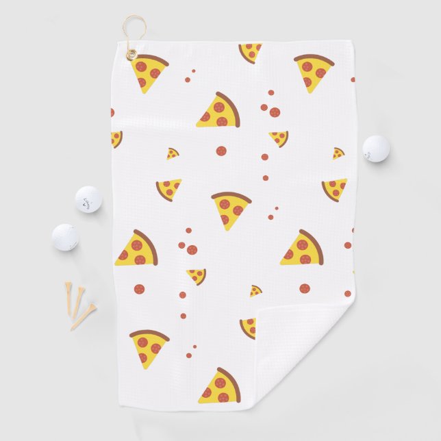 Funny Retro Pepperoni Pizza Minimalist Pattern Golf Towel (InSitu)
