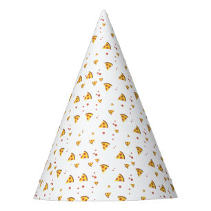 Funny Retro Pepperoni Pizza Minimalist Pattern Party Hat