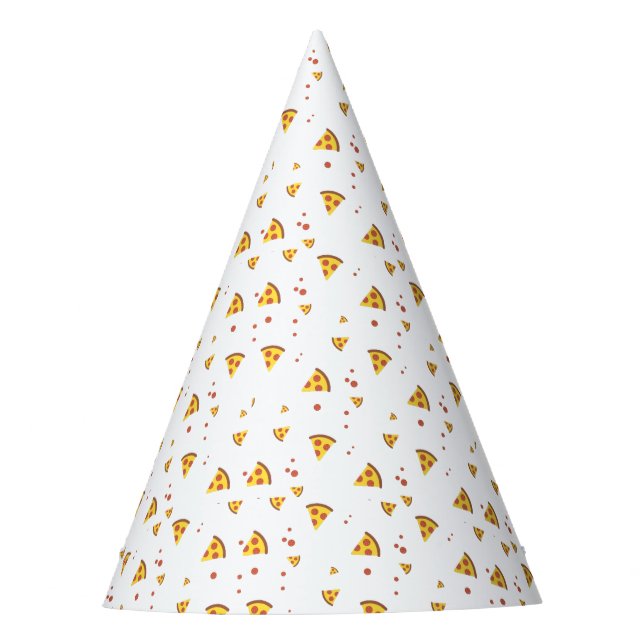 Funny Retro Pepperoni Pizza Minimalist Pattern Party Hat (Front)