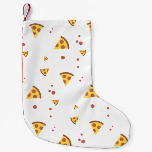 Funny Retro Pepperoni Pizza Minimalist Pattern Small Christmas Stocking