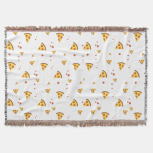 Funny Retro Pepperoni Pizza Minimalist Pattern Throw Blanket