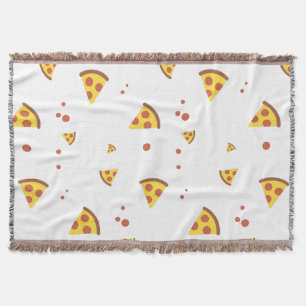 Funny Retro Pepperoni Pizza Minimalist Pattern Throw Blanket