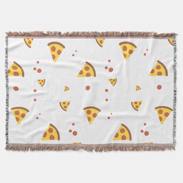 Funny Retro Pepperoni Pizza Minimalist Pattern Throw Blanket (Front)