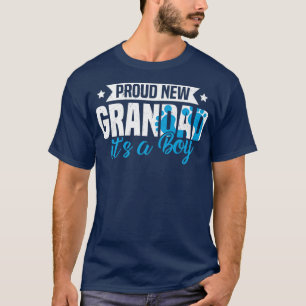 Funny Retro Proud New Grandad It's A Boy Gender Re T-Shirt