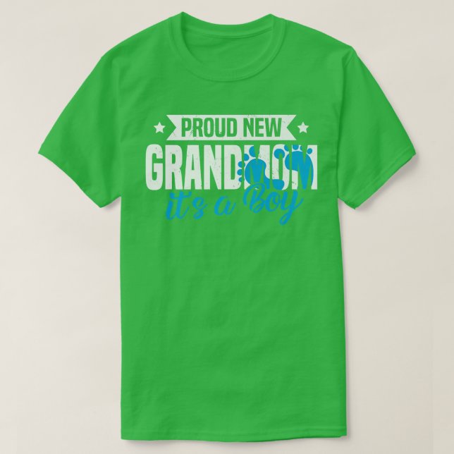 Funny Retro Proud New Grandmom It's A Boy Gender R T-Shirt (Design Front)