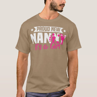 Funny Retro Proud New Nanny It's A Girl Gender Rev T-Shirt