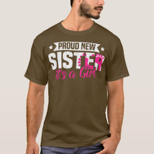 Funny Retro Proud New Sister It's A Girl Gender Re T-Shirt