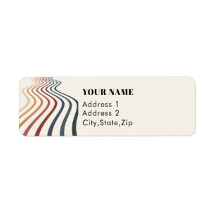 Funny Retro Rainbow Custom Name Return Address