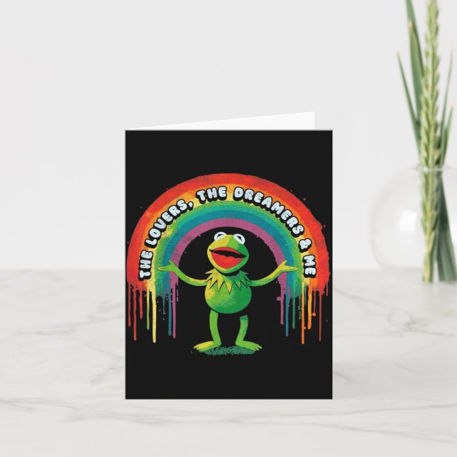 Funny Retro Rainbow Frog Connection The Lovers The Card (Front)