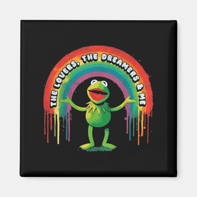 Funny Retro Rainbow Frog Connection The Lovers The Magnet (Front)