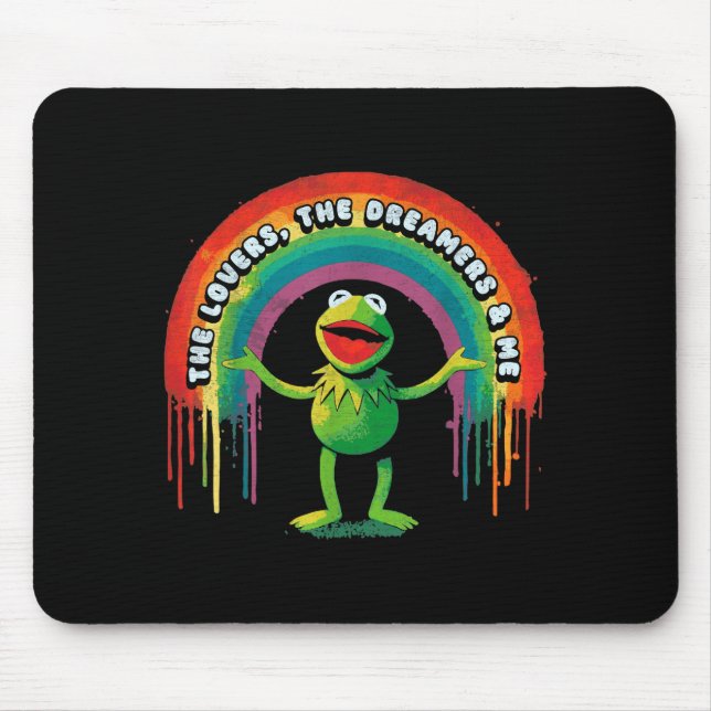 Funny Retro Rainbow Frog Connection The Lovers The Mouse Pad (Front)