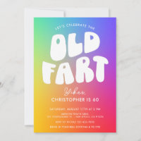 Funny Retro Rainbow Old Fart Any Age Birthday 