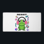 Funny Retro Resist Frog – Vintage 90s Rebellion Desk Mat<br><div class="desc">Style: 31.5" x 15.5" Desk Mat This desk mat is as practical as it is stylish. Perfect for writing, typing, or crafting, our multifunctional desk mat will brighten up any home office or work area with an edge-to-edge dye-sublimation print. Made from durable 3mm thick neoprene material, it features an anti-slip...</div>