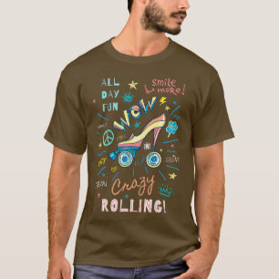 Funny Retro Rolling Skate For Girls T-Shirt