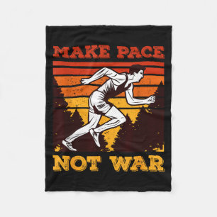 Funny Retro Runner Running Quote Gift - Make Pace  Fleece Blanket