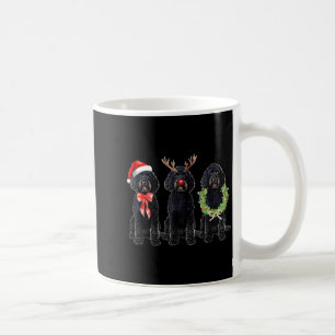 Funny Retro Santa Black Goldendoodle Dog Reindeer  Coffee Mug