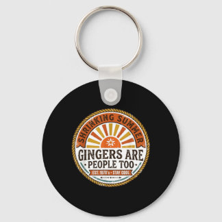 Funny Retro Shrinking Summer Gingers are People Key Ring