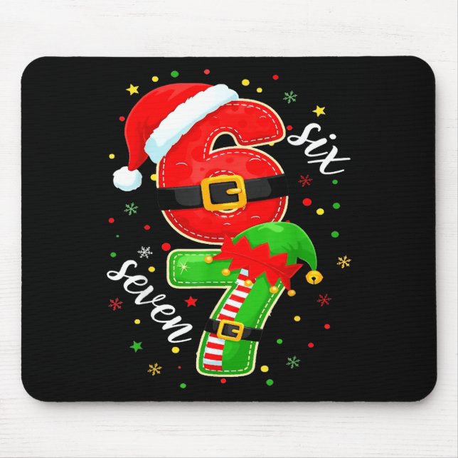 Funny Retro Six Seven Christmas 67 Xmas  Mouse Pad (Front)