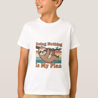 Funny Retro Sloth Kids Graphic T-Shirt