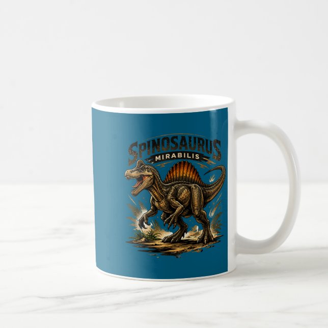 Funny retro spinosaurus dinosaur spinosaurus coffee mug (Right)