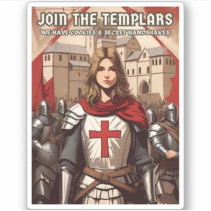 Funny Retro Style Mediaeval Templar Knight Humour