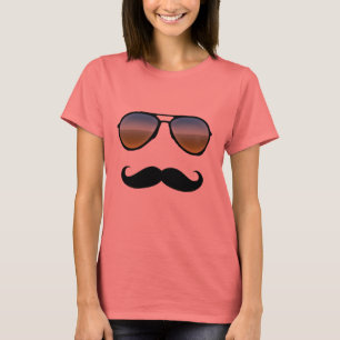 Funny Retro Sunglasses with Moustache T-Shirt