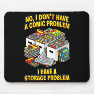 Funny retro superhero nerd geek reader comic book mouse pad